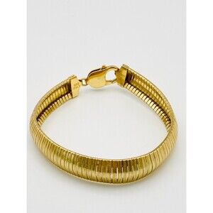 11mm Aurafin 925 Italy sterling silver Gold vermeil bracelet